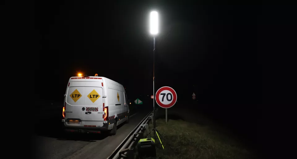 Éclairage de chantier nocturne avec LTP