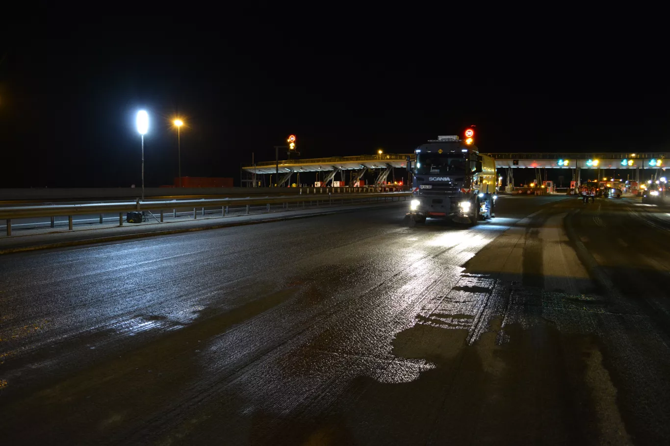 Signalisation lumineuse sur chantier autoroutier
