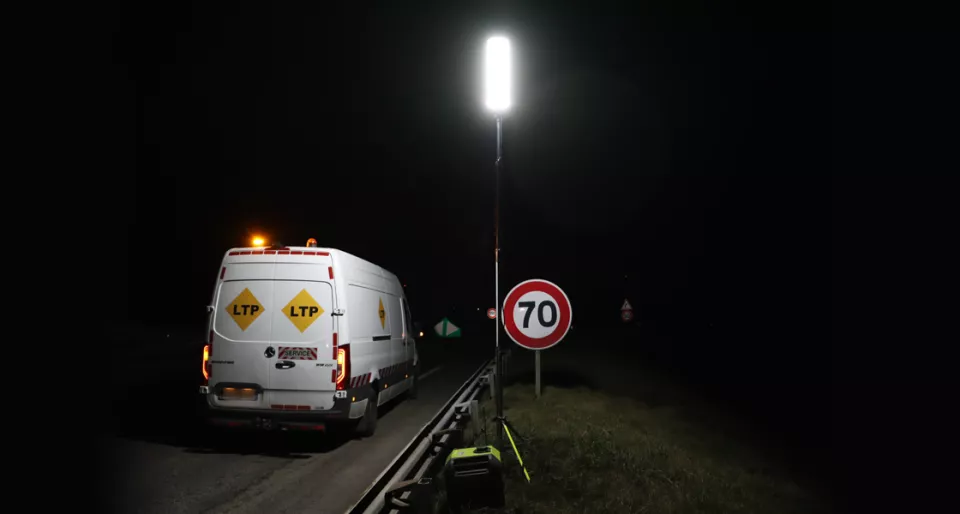 &Eacute;clairage de chantier nocturne avec LTP
